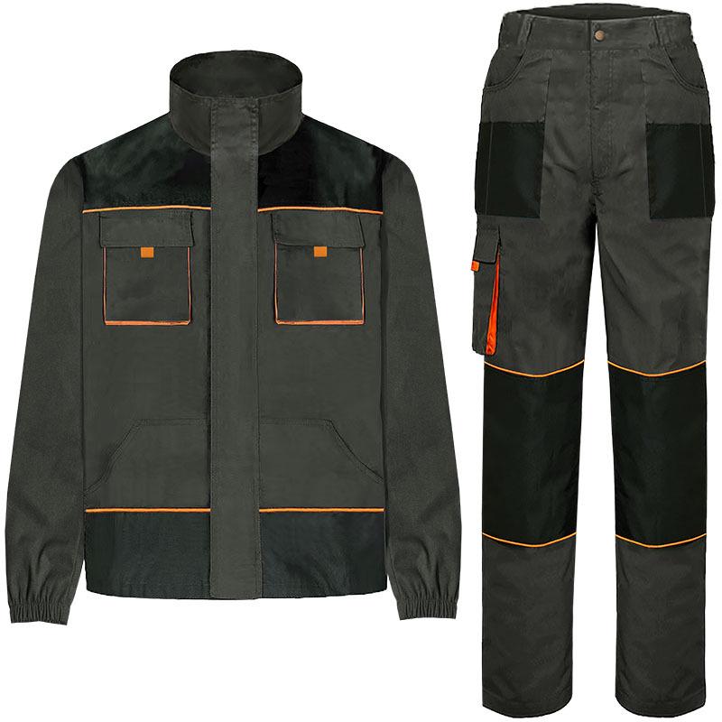 Men's Multi-Pocket Workwear Set: Wear-Resistant, Automotive Repair Jumpsuit with Logo