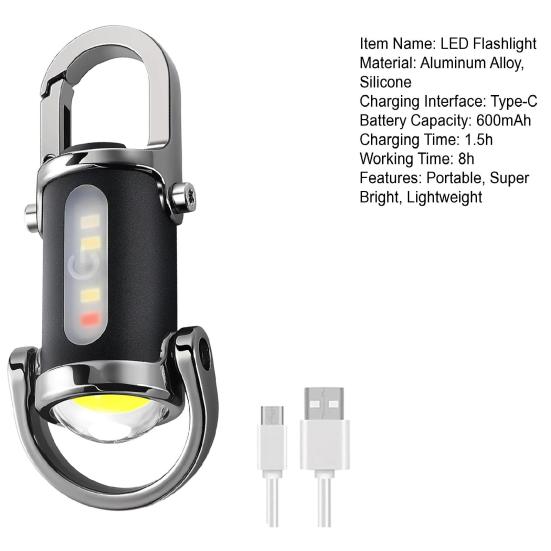 Светодиодный фонарик супер яркий мини-фонарик-брелок 1200 лм двойной источник света перезаряжаемый многоцелевой фонарик для мобильного зарядного устройства