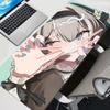 Игровой коврик для мыши Большой коврик для стола Нескользящая резиновая основа Прошитые края Милая аниме-девушка с подмигиванием Арт-принт Расширенный офисный коврик