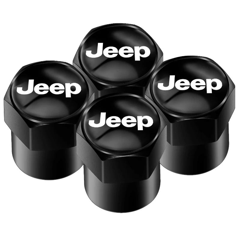 4pcs Metal Car Wheel Tire Valve Caps Stem Case Covers Accessories For Jeep Cherokee Wrangler Compass Patriot Renegade