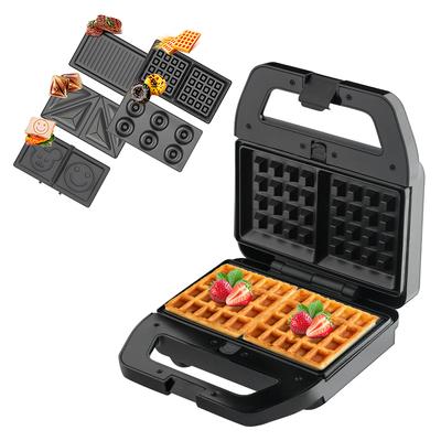 Электрическая сэндвич-машина для завтрака 5 в 1 с набором из 5 съемных двусторонних антипригарных пластин