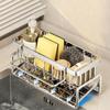 Self-Draining Sponge Holder Stainless Steel Dishcloth Rack Practical Sink Drain Rack  for Home