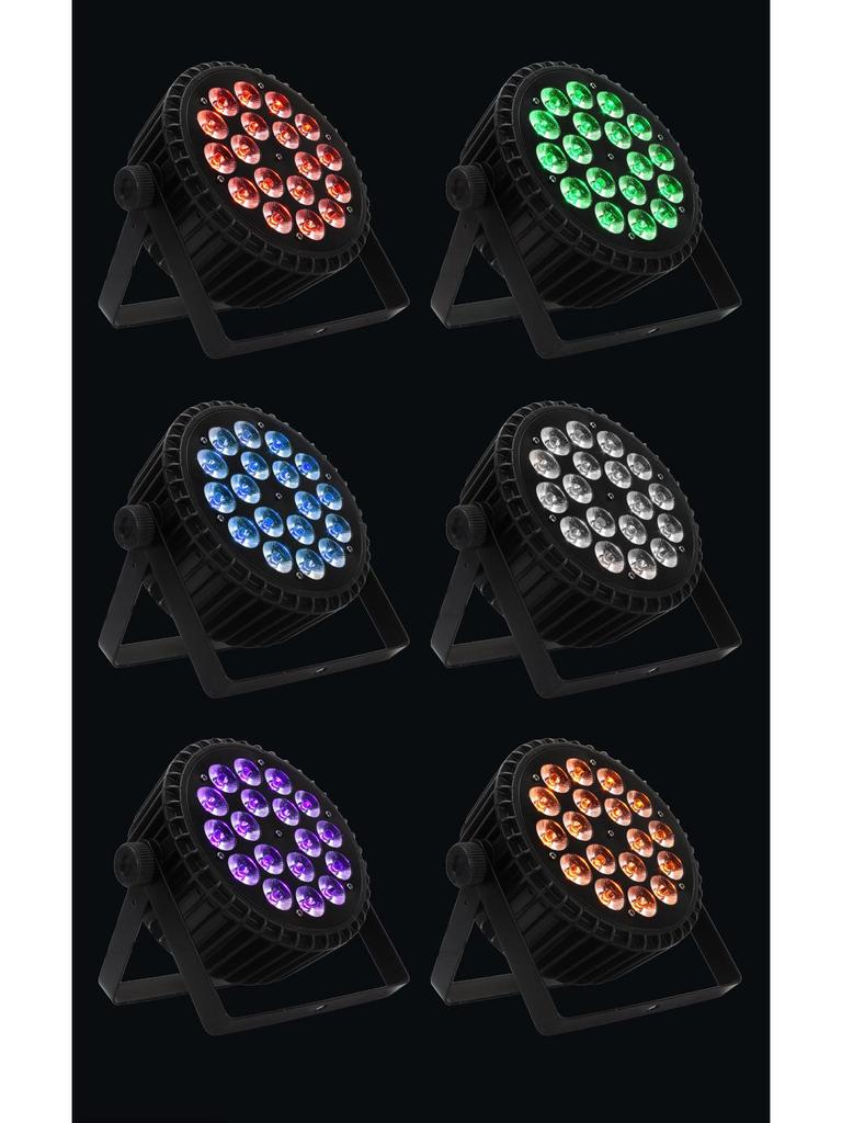 18-Piece Die-Cast Aluminum LED Par Light, 6-in-1 Stage Light Bar for Full-Color Wedding and Performance Atmosphere.