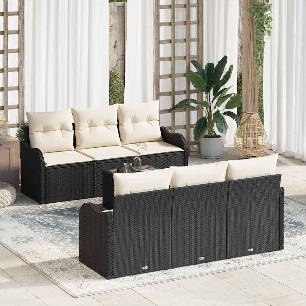 Garden Sofa Set Black 55 x 55 x 37 cm Poly Rattan