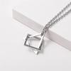 Triangle 1Pc Couple Necklace Black Silver Alloy Fashion Men Women Hip Hop Square Pendant Necklace Unisex Modern Geometric Stacking Unique