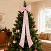 78x18.5 Inch Extra Large Christmas Tree Topper Bow Christmas Giant Satin Bow with Long Streamers for Wedding Holiday Home Party Decor