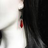 Beautifully Lady Ear Hooks Drop-resistant Ruby/Black Gem Dress Up