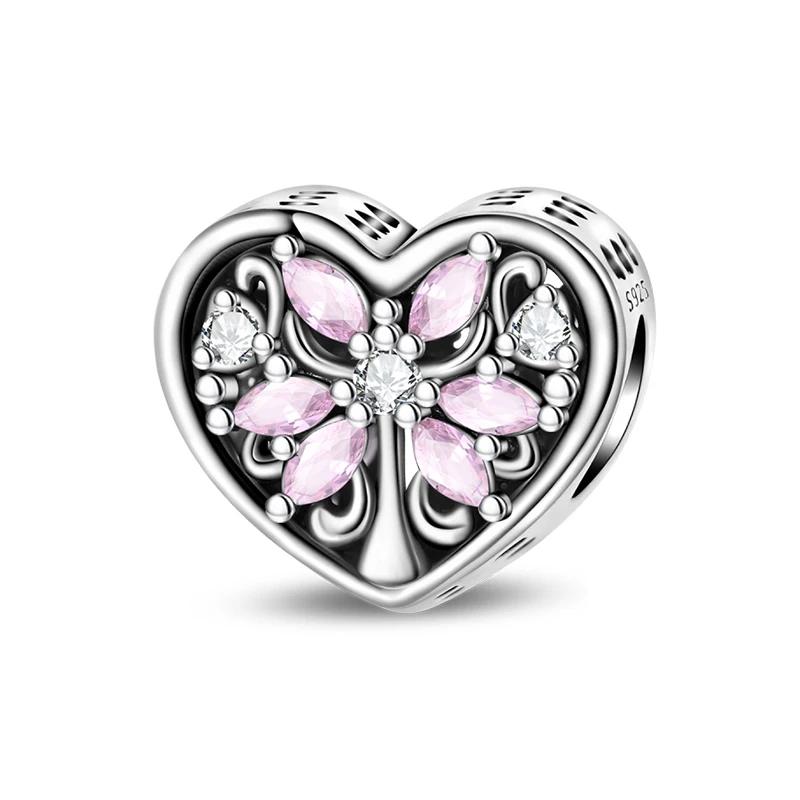 Весенний медный Цвет Сакура Бабочка Цветы Шарм Бусины Шармы Бусины Шармы Совместимы С 3мм Оригинальными Браслетами Тонкий Сделай Сам Ювелирные Изделия Рождение