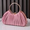 Elegant Damask Pleated Evening Bag  Banquet Circle Bags  Luxury Designer Bag  Party and Wedding  New Fashion