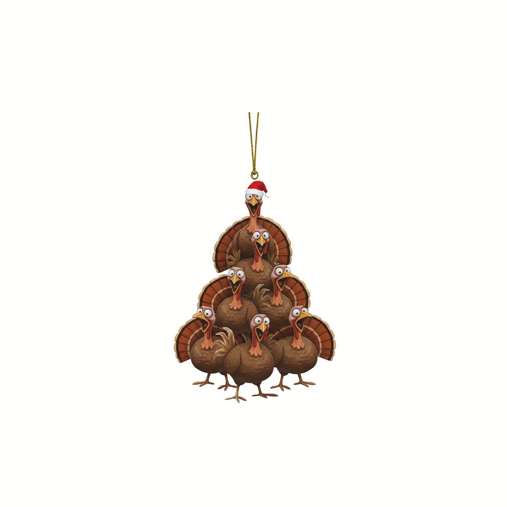 2D Thanksgiving Turkey Pendant, Christmas Tree Pendant, Home Decoration, Acrylic Pendant