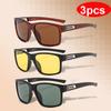 Мотоциклетные очки 3 шт., классические квадратные поляризованные солнцезащитные очки, ретро-очки для мужчин и женщин, ветрозащитные мото-очки, щиток для езды, спортивная экипировка