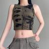 Y2K European and American Hip-hop Printed Vest Fashionable Slimming Top for Women
