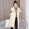 Down cotton vest women's vest autumn and winter new versatile hooded loose vest cotton vest women's coat women