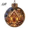Festive Tabletop Ornaments Lighted Christmas Ornament with Warm LED Lights Retro Metal Cap Decorative Atmosphere Night Lamps Transparent Ball