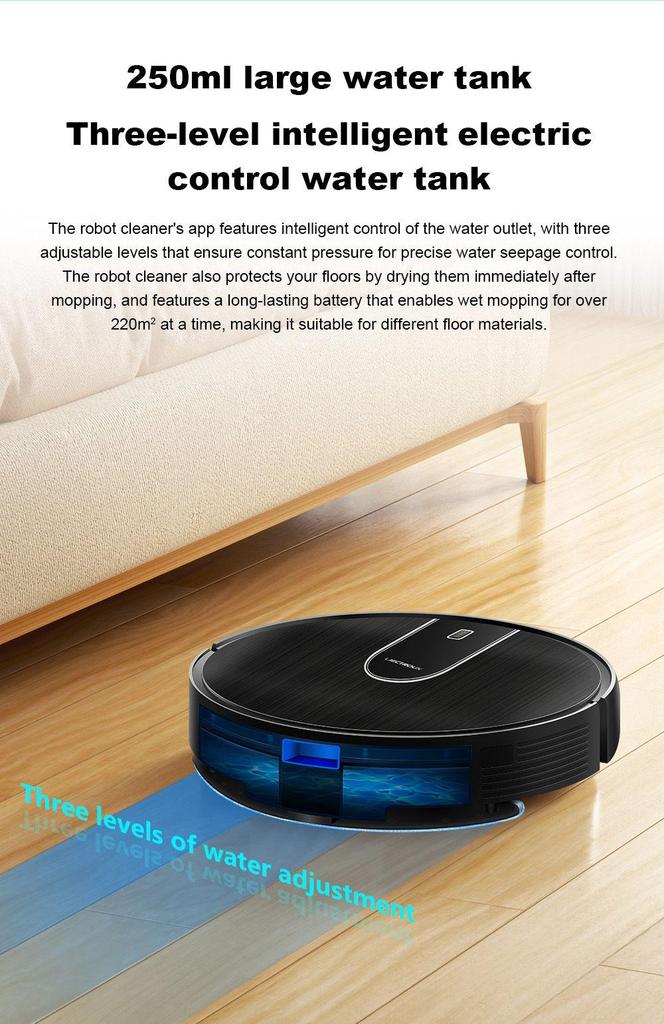 Liectroux N7S-U Robot Vacuum Cleaner and Wet Mop Combo, Smart Mapping, WiFi App, 6000Pa Suction