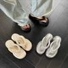 Летняя мода новый стиль бисквит толстая подошва шлепанцы плоские сандалии средний каблук шлепанцы для женщин