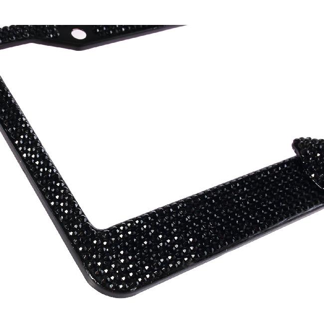 Fashion Premium Handmade Crystal License Plate Frames,Waterproof Bling License Plate Covers,US Universal Rhinestone License Plate Holder For Women(1