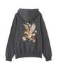 Schott EMB. Cherry Blossom Japan Eagle Hooded Sweatshirt, Men's, Size M, 410, Charcoal, 782-4231004