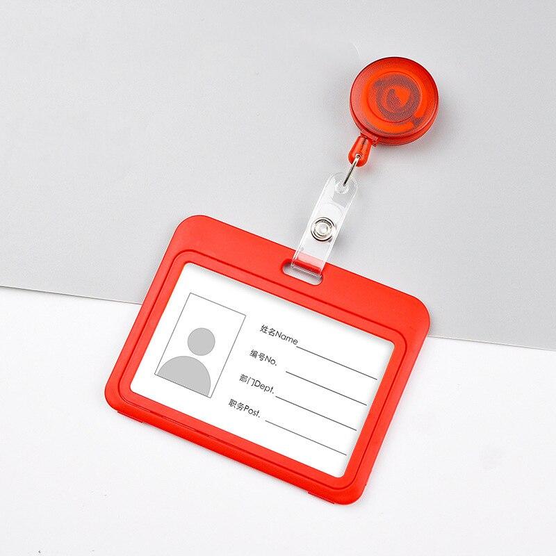1PCS Plastic Card Cover Bags Women Men Student Bus Card Retractable Pull Badge Holder Business Credit Cards Bank ID Card Case