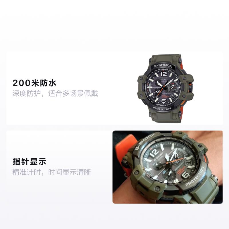 Casio G-SHOCK Серия Aerospace GRAVITYMASTER Мощный Оливково-Зеленый Военный Стиль Авиационный Профессиональный Солнечный Кварцевый Механизм Смола GPW-1000KH-3A2021