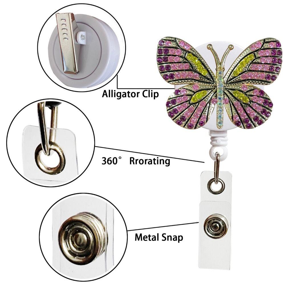 ABS ID Badge Holder Rotate Name Card Parts New Badge Reel Clip