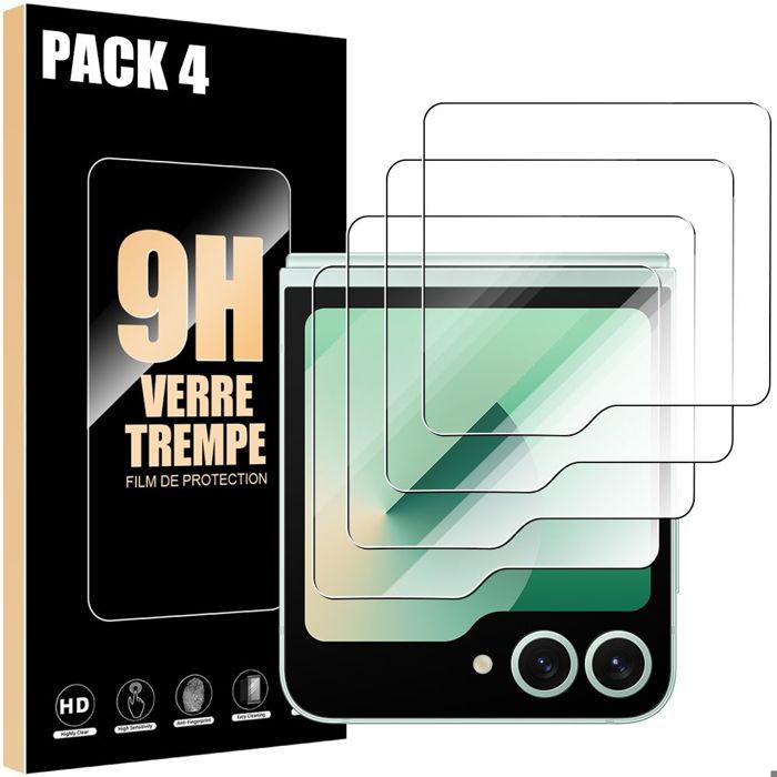 4 Verre Trempé pour Samsung Galaxy Z Flip 5/6 - BOOLING - Protection d'écran Anti-Rayures Transparent