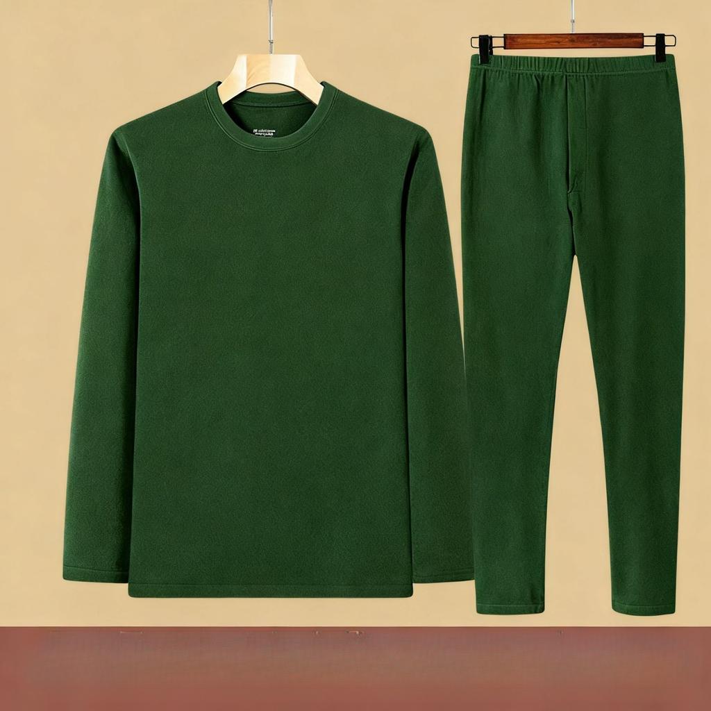 Men's Self-Heating Double-Sided Velvet Thermal Underwear Set - Thickened for Autumn and Winter