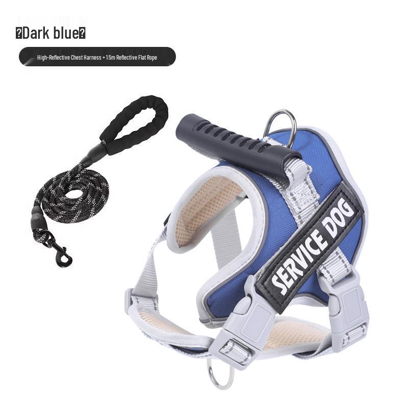 Шлейка для собаки в стиле седла K9 и поводок - Взрывозащищенная, для средних/крупных пород, бордер-колли, золотистый ретривер