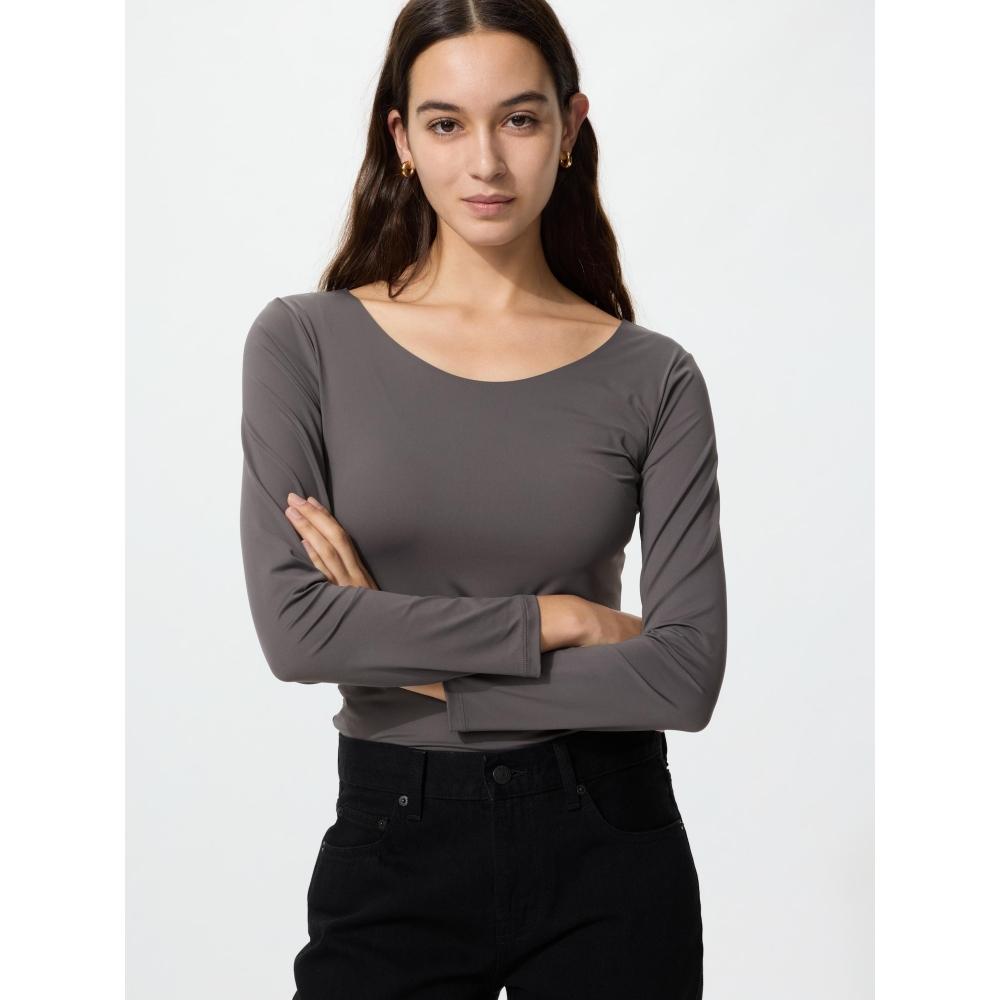 Uniqlo Футболка Airism с УФ-защитой, U-образный вырез, Dry Ex