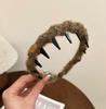 Retro Leopard Print Plush Headband - Non-Slip, Korean Style for Women, Perfect for Autumn and Winter Face Washing