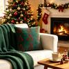 Christmas Tree Throw Pillow Covers Embroidered Cherry Pillow Cases Cushion Cover  for Xmas Party