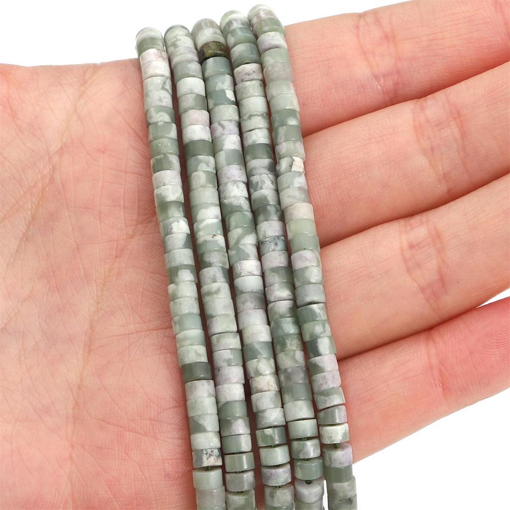 Разноцветные плоские круглые бусины-разделители из натурального камня для изготовления ювелирных изделий