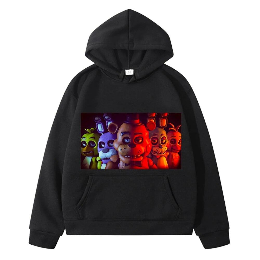 Толстовки Kawaii с изображением медведя и кролика, осенняя флисовая толстовка для мальчиков, толстовка с капюшоном в стиле аниме FNAF, пуловер y2k sudadera, куртка, детская одежда для девочек