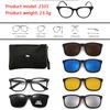 6 In 1 Polarized Sunglasses Men Women Magnetic Clip On Glasses  Optical Prescription Eyeglass Frames Magnet Clips