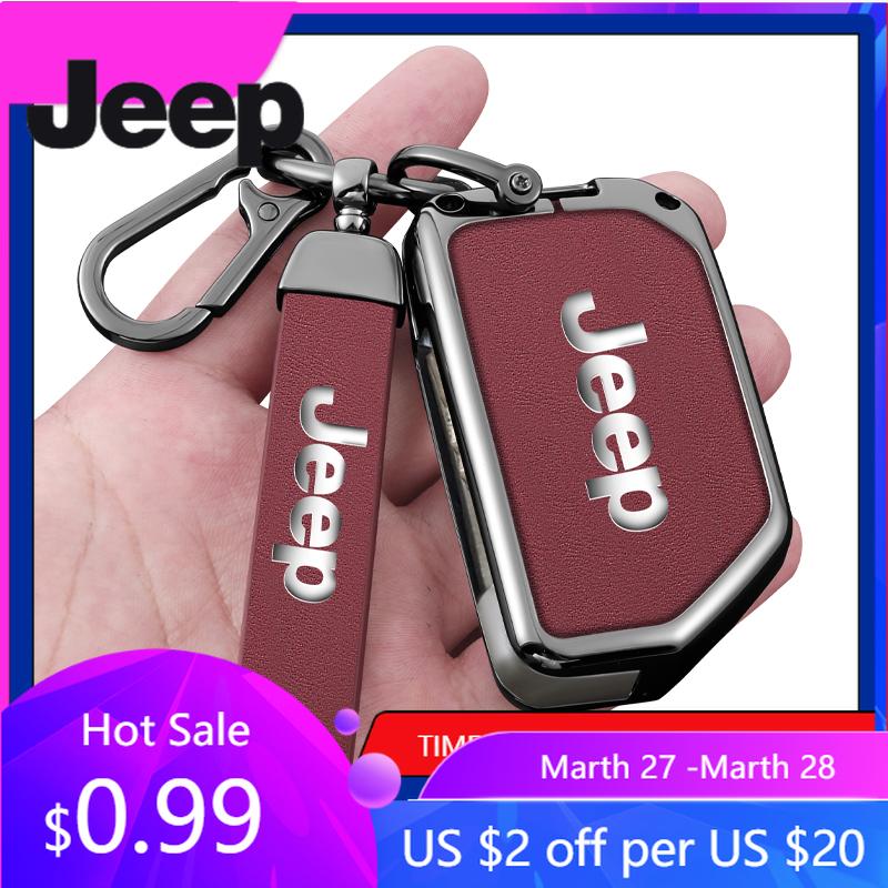 Для Jeep Металл Кожа 2 3 4 Кнопки Чехол-обложка для складного ключа автомобиля Для Jeep Gladiator JT Sahara JLU Wrangler JL Rubicon 2018 2019 A