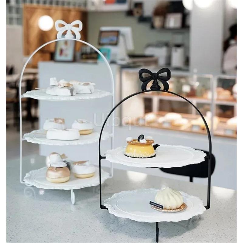 Белая подставка для десертного стола, украшение для свадьбы, двухслойная подставка для торта, золотая тарелка для украшения кондитерских изделий, 3 слоя