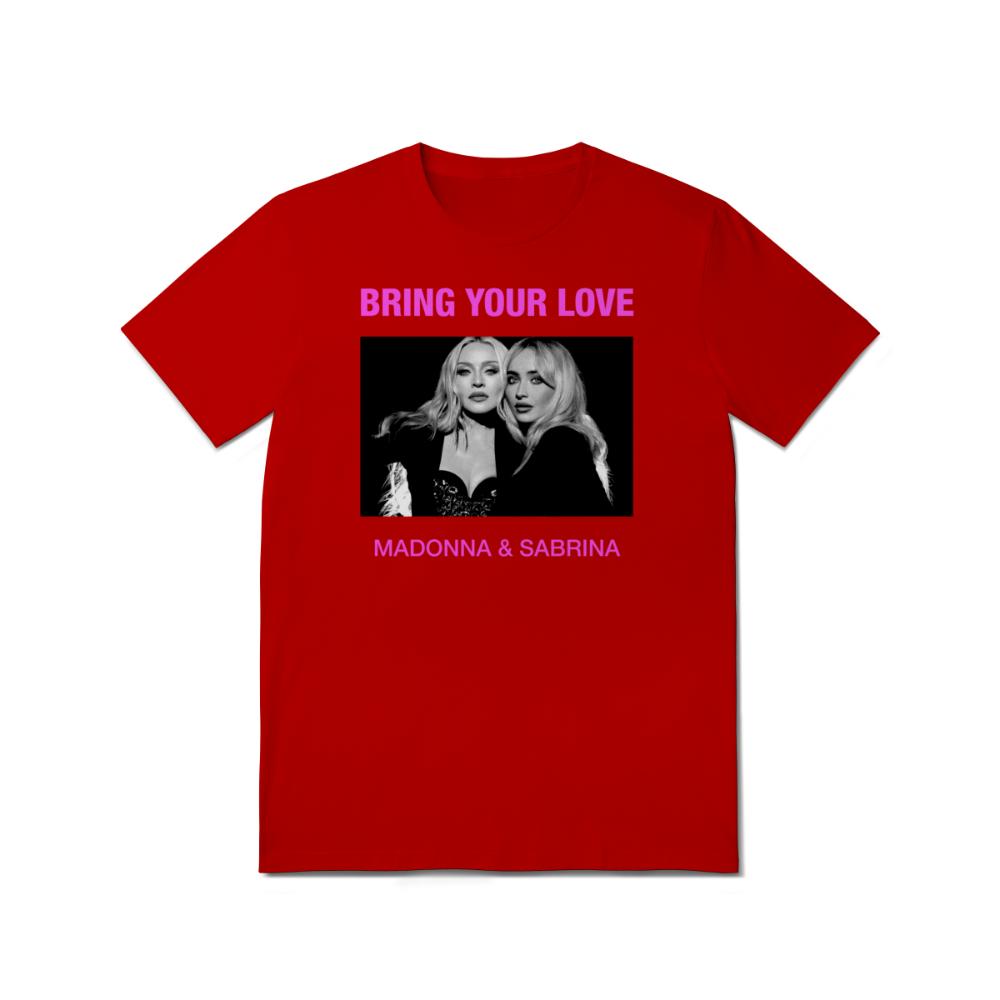 Bring Your Love T Shirt Unisex Unisex Madonna Sabrina Portrait Text Pop Music Print Short Sleeve Cotton Casual Tops