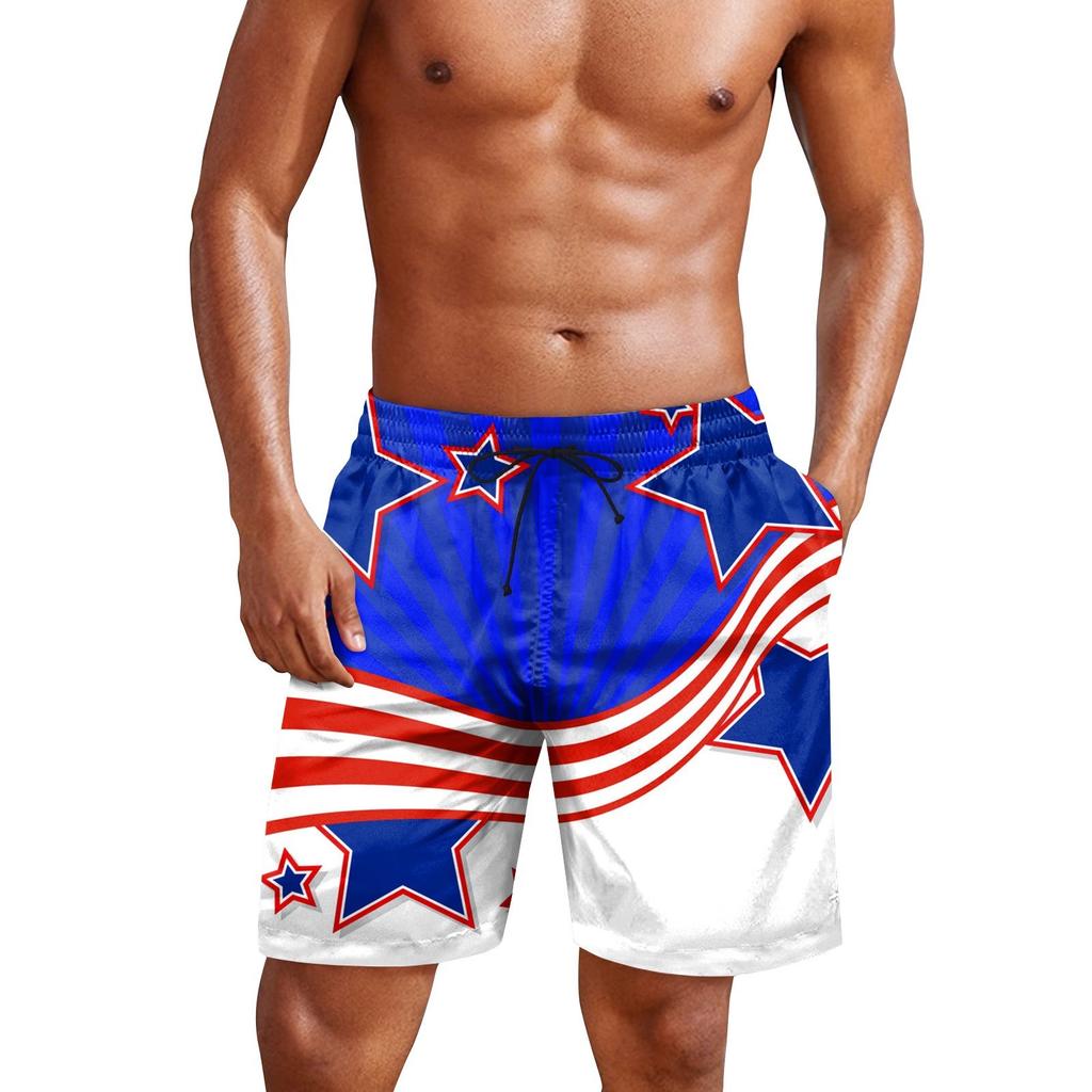 Мужские повседневные модные шорты с принтом в честь Дня независимости, мужские свободные дышащие шорты с принтом