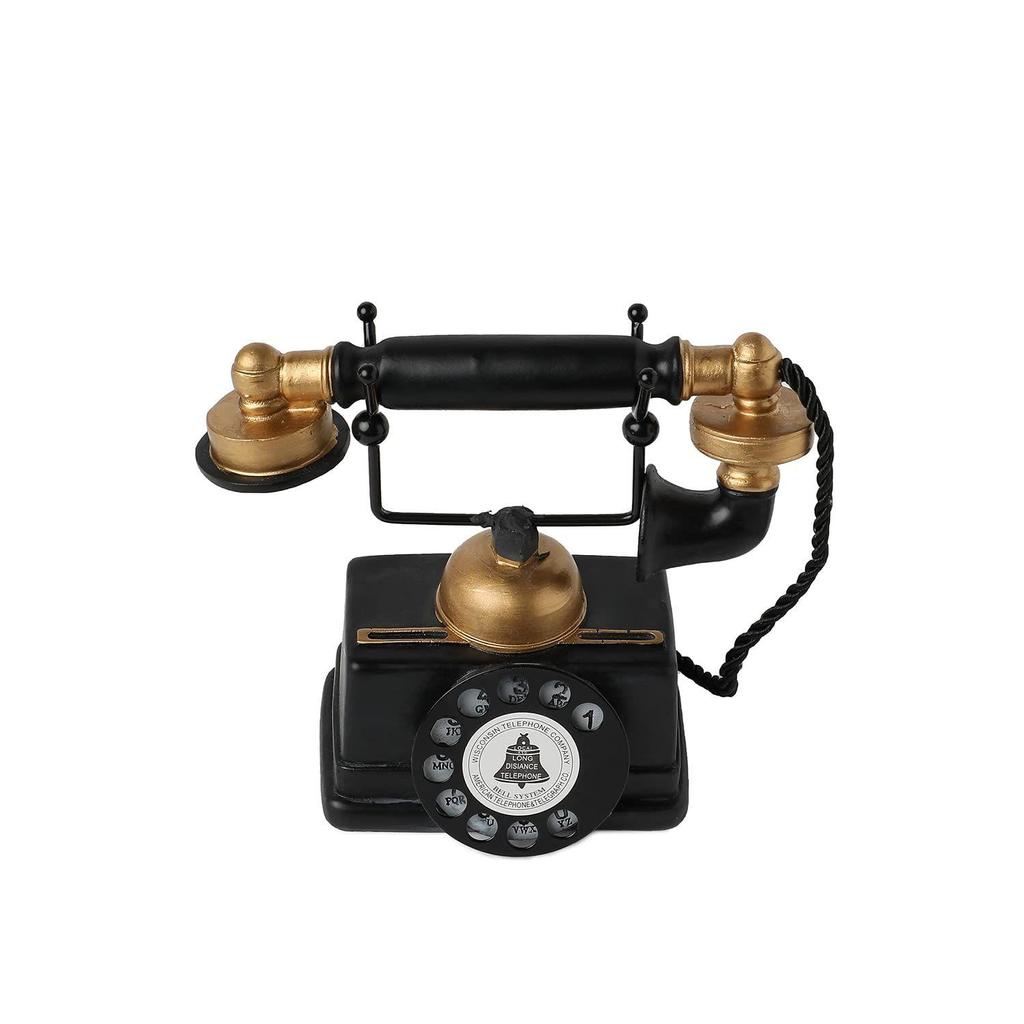 Черно-золотой винтажный однотонный минималистичный керамический экспонат в форме телефона для домашнего декора, упаковка из 1 шт.