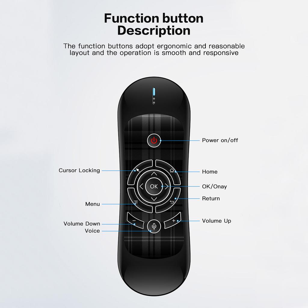 Wechip R2 Пульт дистанционного управления 2,4G Беспроводная голосовая воздушная мышь ИК-обучение Интаертное зондирование Смарт-пульт дистанционного управления