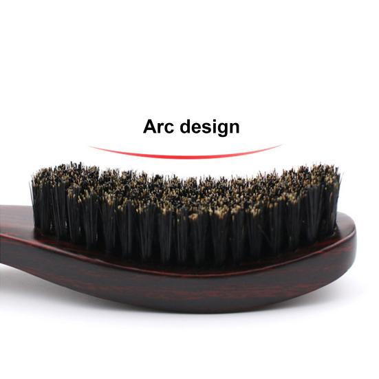Men Beard Brush with Ergonomic Handle Nylon Boar Bristle Curved Wave Beard Straightener Brush Home Salon Men Mustache Grooming Styling Tools