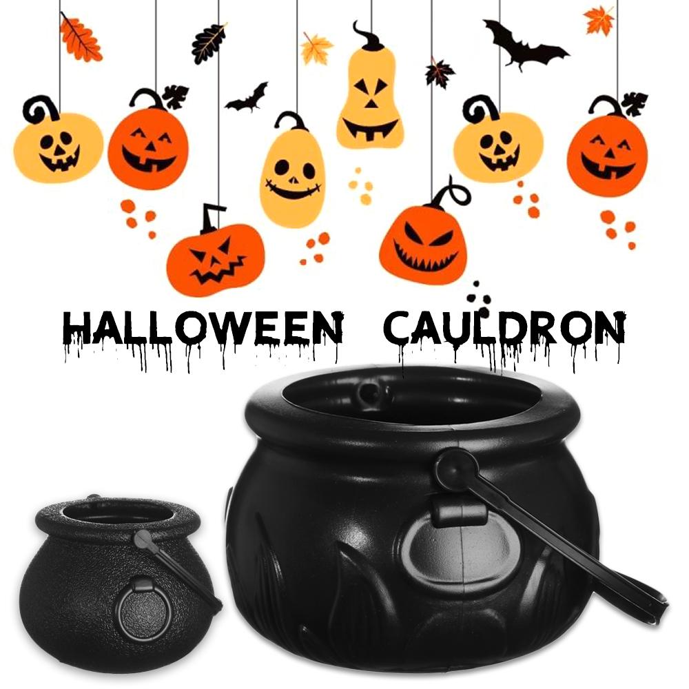 Plastic Mist Smoke Fog Halloween Decoration Halloween Cauldron Witch Barrels Party Prop Skull Jar
