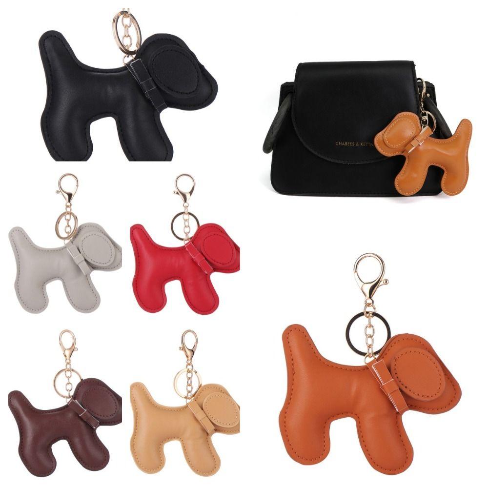 Cute Puppy Puppy Keychain PU Leather Car Key Ring Chain Cute PU Dog Keychain Bag Ornament