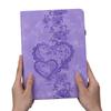 For Lenovo Tab M10 Plus (3rd Gen) Leather Case Heart Imprint Foldable Stand Card Slot Stylus Holder Tablet Cover