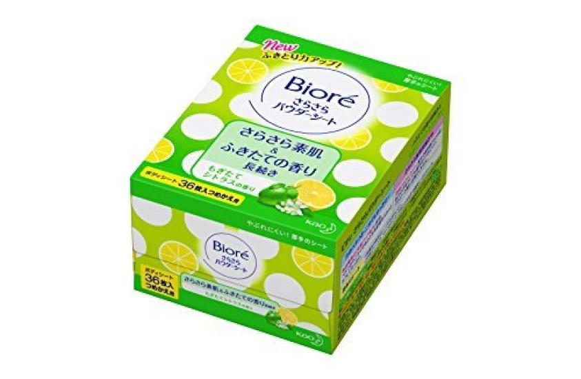 Kao Biore Smooth Powder Freshly Picked Citrus 36 Sheets X Set of 6 Sheet, Scent, Refill,