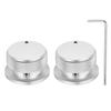Uxcell Aluminum Potentiometer Universal Volume Tone Control Knob with Arrow Indicator for Silver 2-Piece Knob, 1/4" (6mm) Guitar, 4/5" (34x20mm)