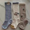 3Pairs Flower Toddle Cotton Stockings Strawberry Cartoon Above Knee Socks Calf Socks Baby  Newborn
