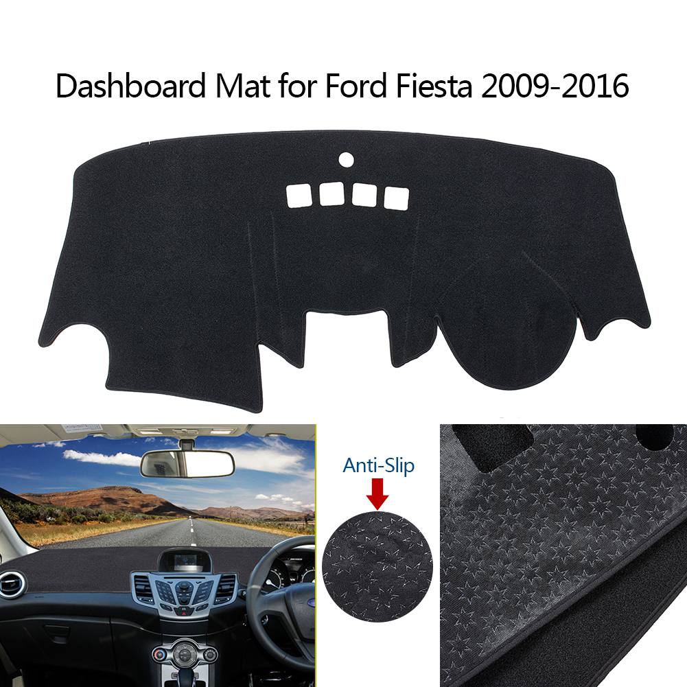 Коврик на приборную панель для Ford Fiesta 2009-2016 без проекционного дисплея, противоскользящее покрытие, защитный козырек на приборную панель
