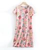 Plus Size Summer Women Nightdress Short Sleeve Cute Cartoon Sleepwear Sweet O Neck Nightgowns Pyjamas Lady's Cotton Sleepdress