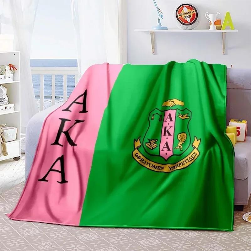 AKA Pattern Flannel Blanket Lightweight Fashion Bed Sofa Air Conditioning Fashionable Leisure Picnic Travel Napping Soft Throw